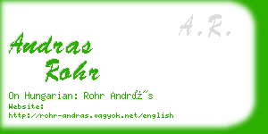 andras rohr business card